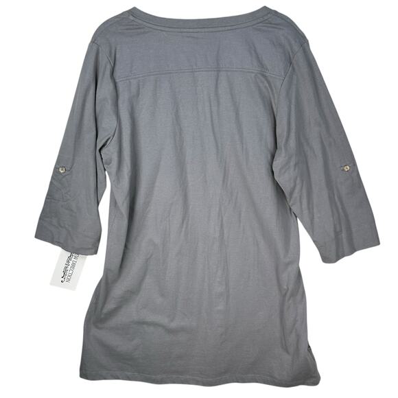 New Direction Tunic Top Womens Large Embroidered Floral Cotton Knit Boho Cottage - Picture 6 of 7